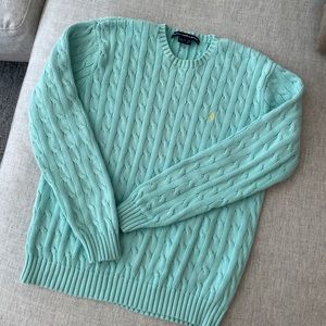 Ralph Lauren Teal Blue Cable Knit Sweater